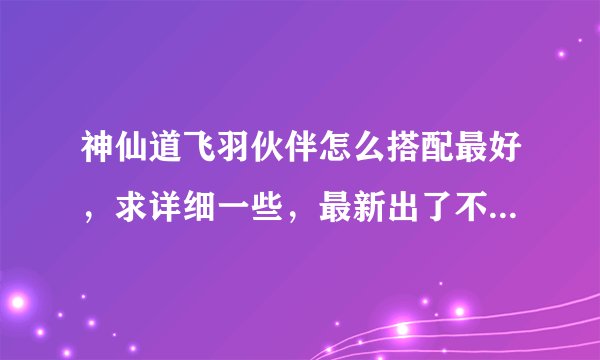 神仙道飞羽伙伴怎么搭配最好，求详细一些，最新出了不少新伙伴，要怎么搭配。从1000声望说