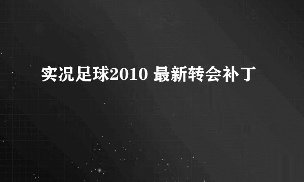 实况足球2010 最新转会补丁