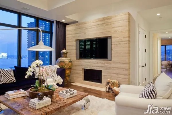 37图现代简约电视背景墙 打造时尚家居风