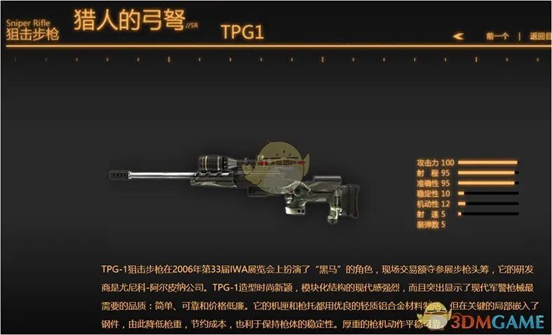 《战地之王》枪械属性一览