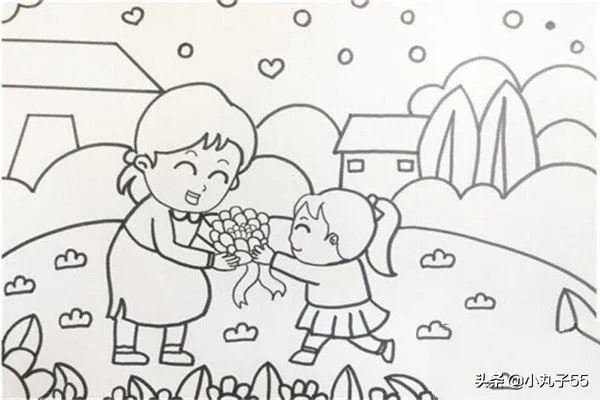 母亲节送给妈妈的画，孩子送妈妈的画怎么画？