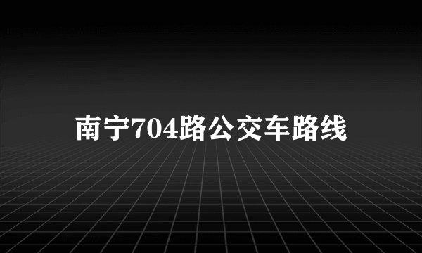 南宁704路公交车路线