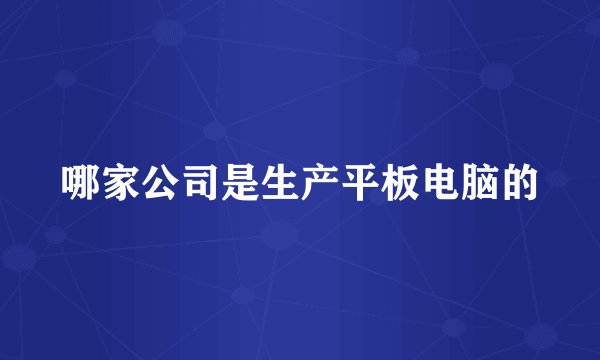哪家公司是生产平板电脑的