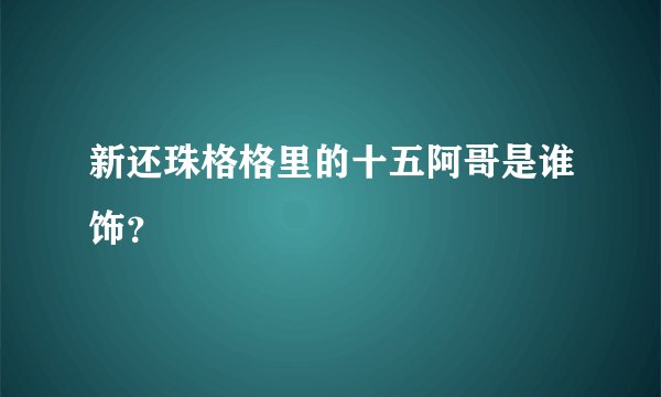 新还珠格格里的十五阿哥是谁饰？