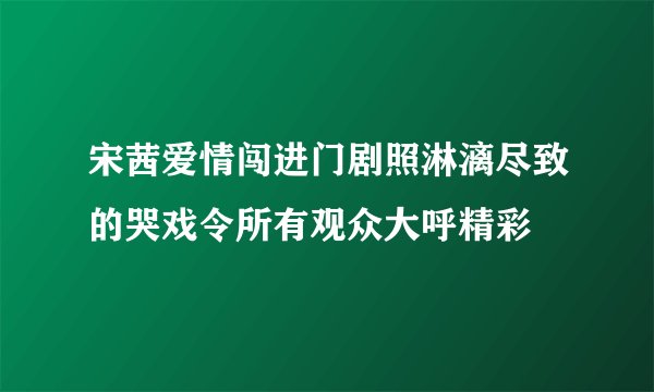 宋茜爱情闯进门剧照淋漓尽致的哭戏令所有观众大呼精彩