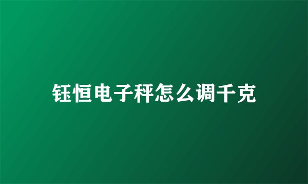 钰恒电子秤怎么调千克