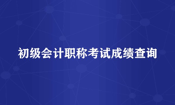 初级会计职称考试成绩查询