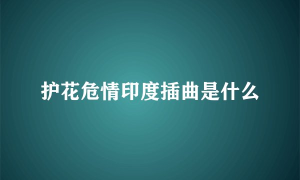 护花危情印度插曲是什么