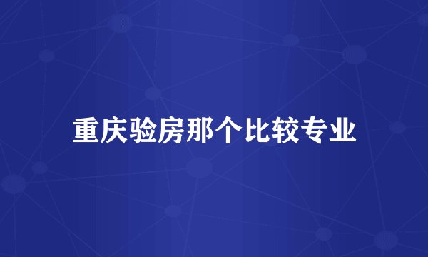 重庆验房那个比较专业
