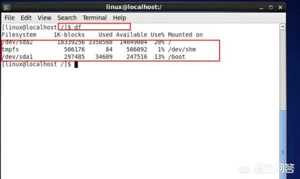 linux怎么查看磁盘空间？