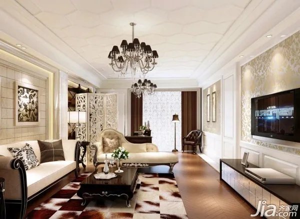 37图现代简约电视背景墙 打造时尚家居风