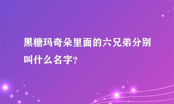 黑糖玛奇朵里面的六兄弟分别叫什么名字？