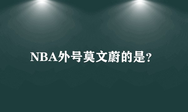 NBA外号莫文蔚的是？