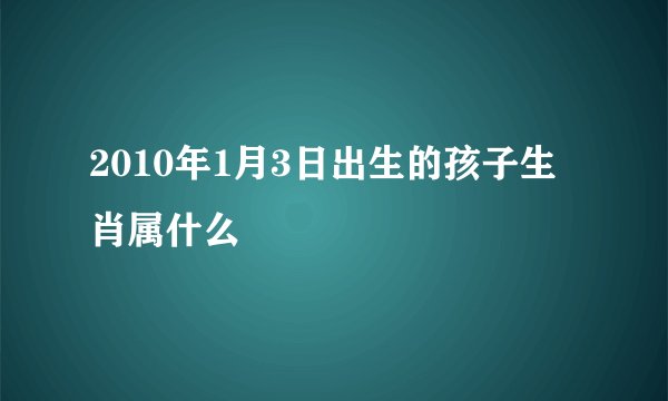 2010年1月3日出生的孩子生肖属什么