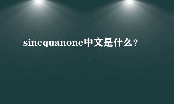sinequanone中文是什么？