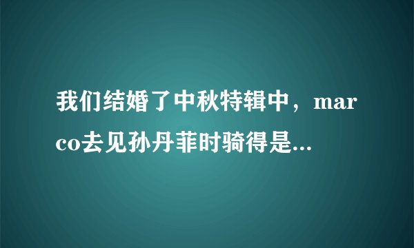 我们结婚了中秋特辑中，marco去见孙丹菲时骑得是什么东西？就是图片上的东东。