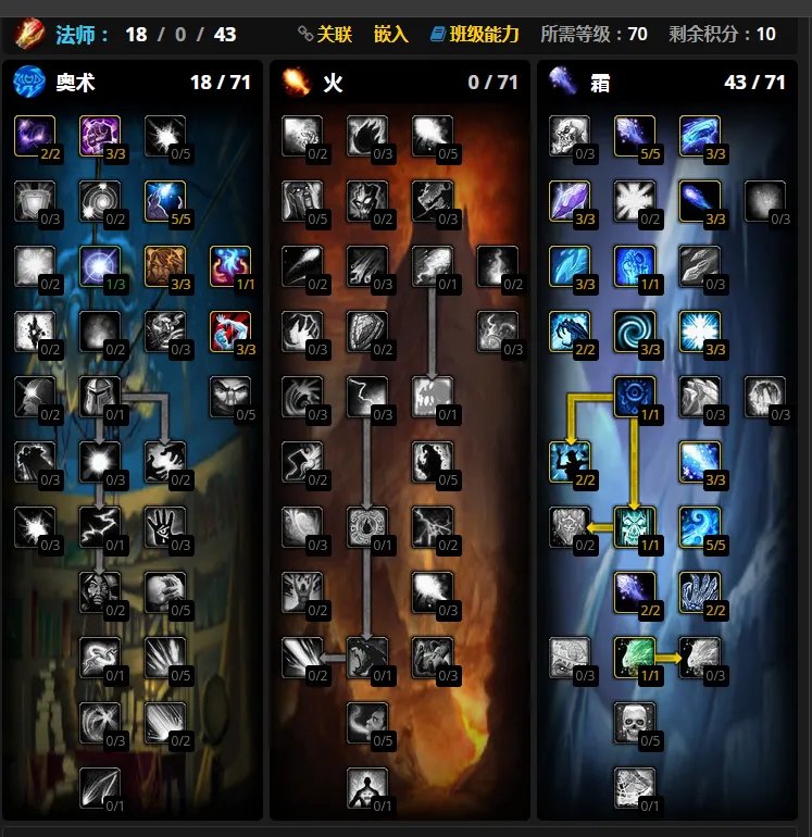 魔兽世界wlk冰法pve天赋加点推荐