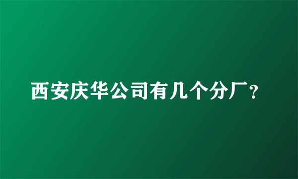 西安庆华公司有几个分厂？