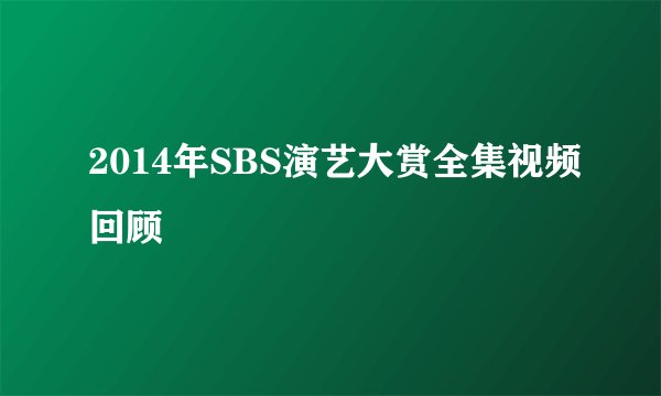 2014年SBS演艺大赏全集视频回顾