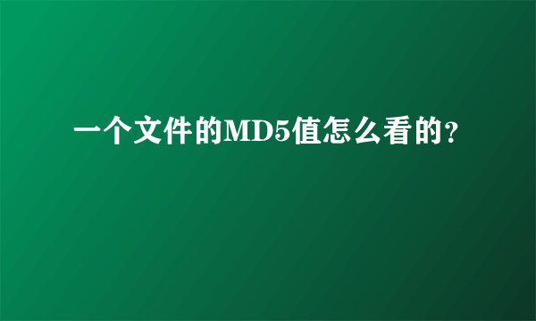 一个文件的MD5值怎么看的？