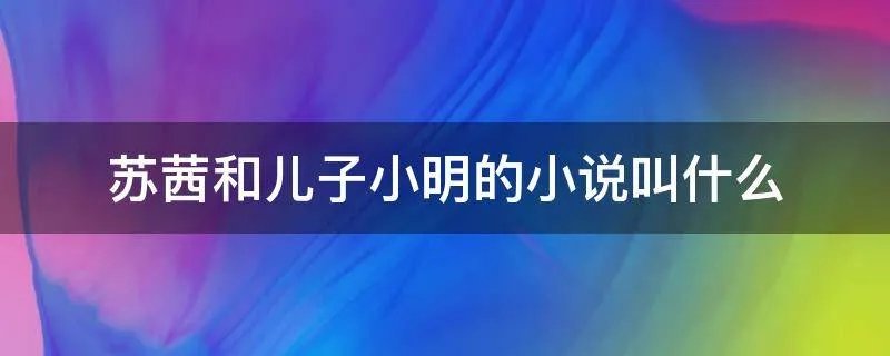 苏茜和儿子小明的小说叫什么
