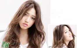 棕色头发图片女生_棕色中长发卷发发型图片