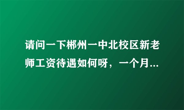 请问一下郴州一中北校区新老师工资待遇如何呀，一个月能够到手多少呢？