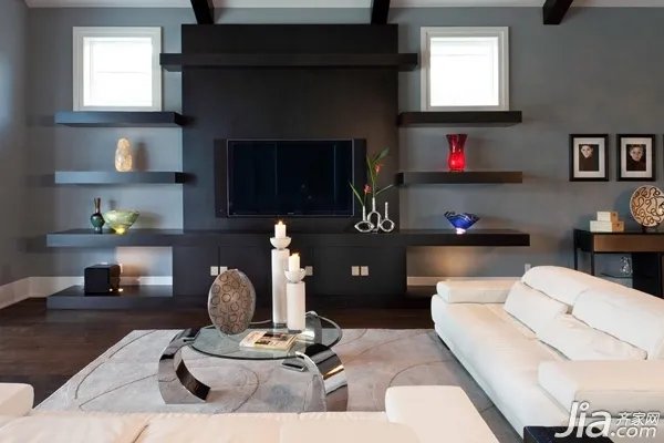 37图现代简约电视背景墙 打造时尚家居风