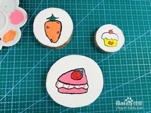 创意手工DIY甜品原木画涂鸦制作教程