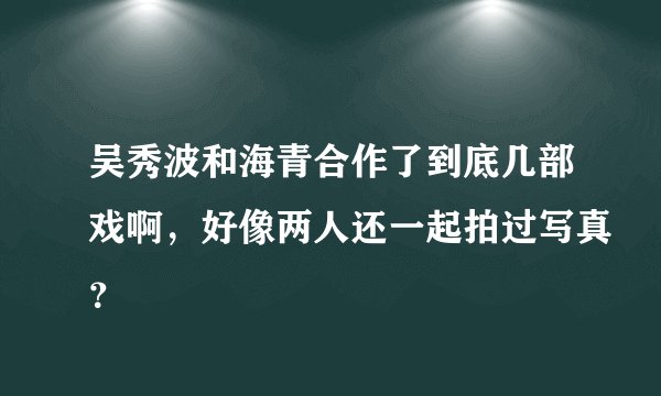 吴秀波和海青合作了到底几部戏啊，好像两人还一起拍过写真？