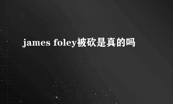 james foley被砍是真的吗