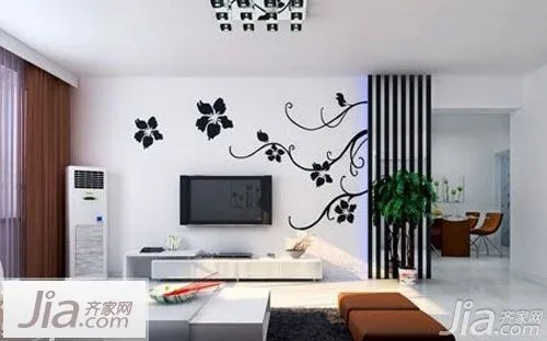 37图现代简约电视背景墙 打造时尚家居风