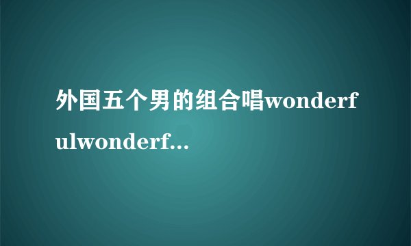 外国五个男的组合唱wonderfulwonderful歌词