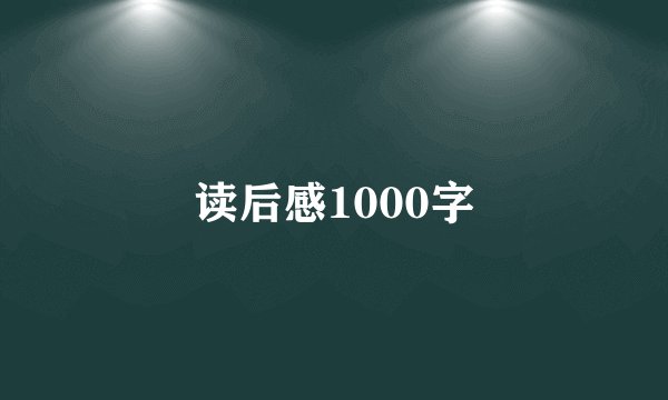 读后感1000字