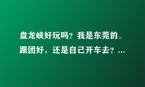 盘龙峡好玩吗？我是东莞的。跟团好，还是自己开车去？急需！！！！！！！