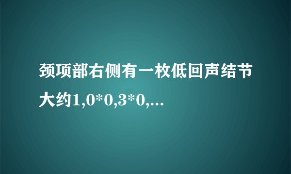 颈项部右侧有一枚低回声结节大约1,0*0,3*0,7cm边界清形态规则里见少许血流信号！今天做了肿瘤...