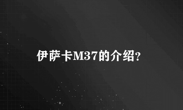 伊萨卡M37的介绍？