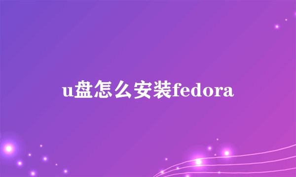 u盘怎么安装fedora