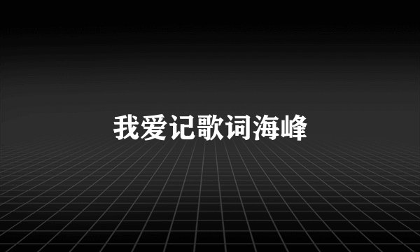 我爱记歌词海峰