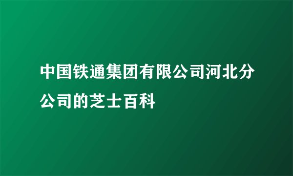 中国铁通集团有限公司河北分公司的芝士百科
