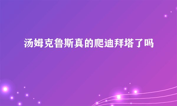 汤姆克鲁斯真的爬迪拜塔了吗