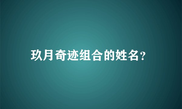 玖月奇迹组合的姓名？