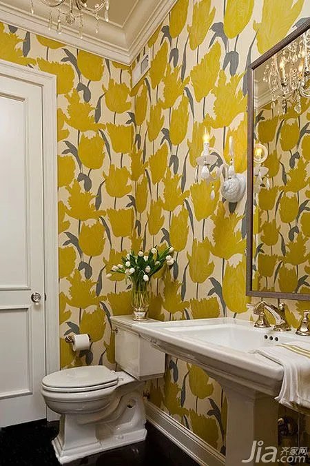 古典气质VS清新淡雅 15款个性卫浴壁纸推荐