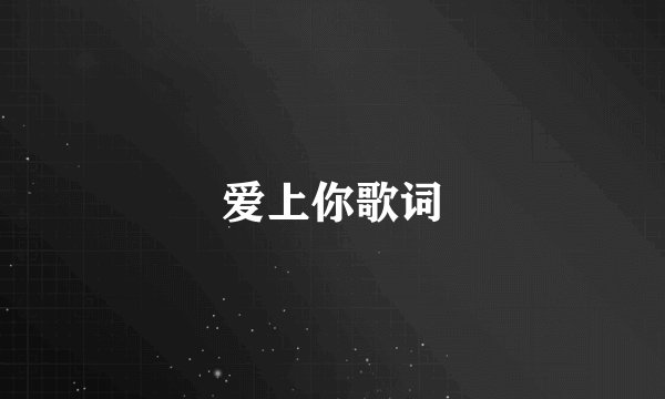 爱上你歌词