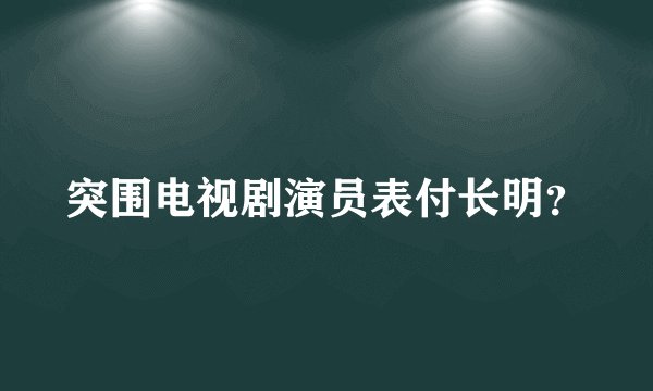突围电视剧演员表付长明？