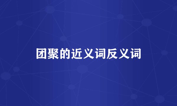 团聚的近义词反义词