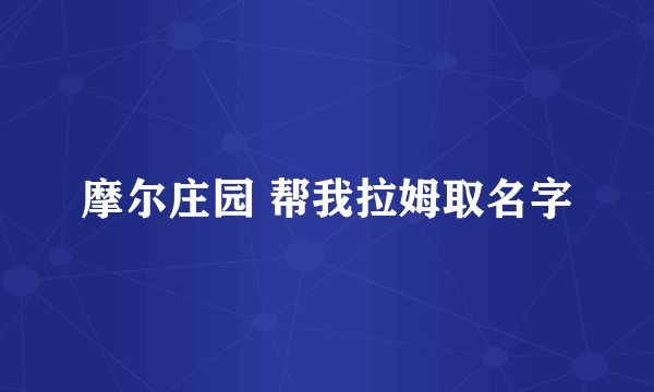 摩尔庄园 帮我拉姆取名字