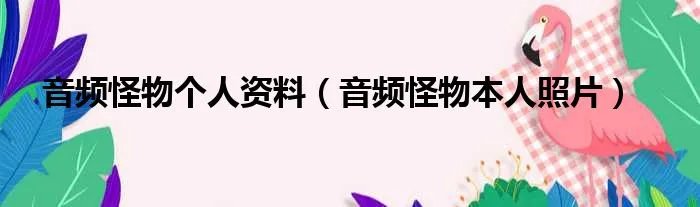 音频怪物个人资料（音频怪物本人照片）