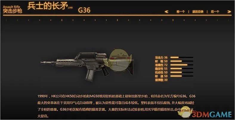 《战地之王》枪械属性一览