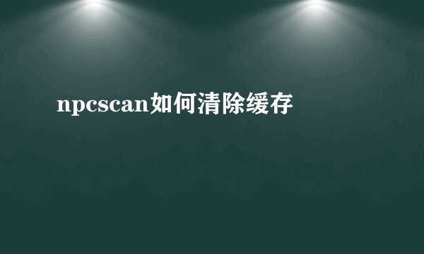 npcscan如何清除缓存